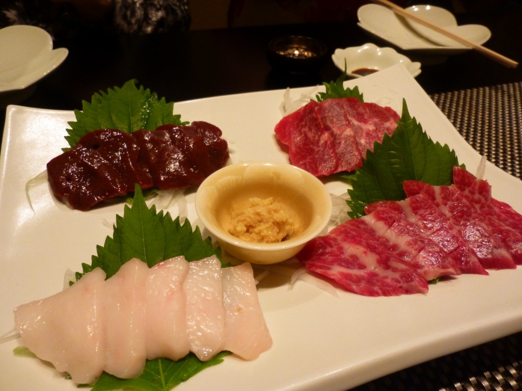 Basashi - horsemeat sashimi