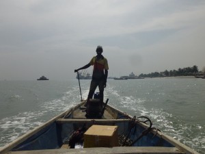Leaving Banjul by boat
