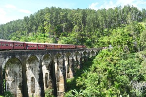 Train over Nine Arch Bridge