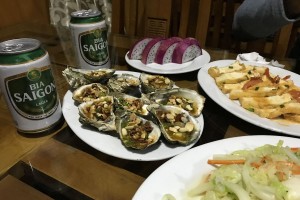 Junk food - oysters with peanuts