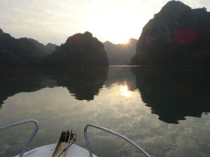 Speedboat at dawn