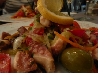 Octopus salad featured as a starter on almost every menu we saw, Croatia, Montenegro, Slovenia
