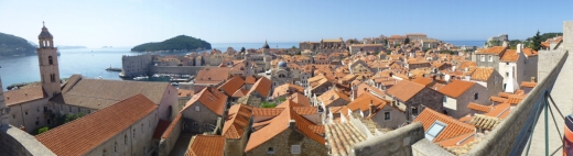 Dubrovnik old town spread out below us, terracotta beneath azure