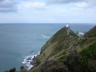 The lighthouse on Nuggets Point, where you feel like you're at the end of the earth