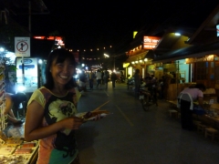 Scoffing street food in Pai, purely for blog research