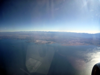 Behold vast Lake Titicaca - our only view of it from the window of the plane