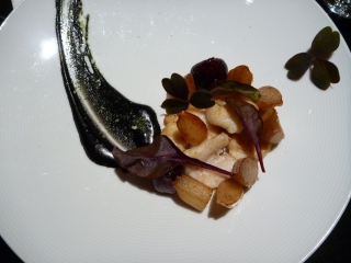 Our first brush with modern Nordic cuisine: squid ink hollandaise