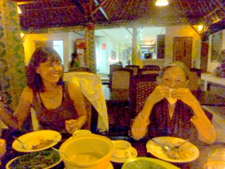 Seafood feast at Jimbaran - someone forgot to use the flash, so you get an 'arty' grainy shot instead