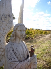 Angel of the vineyards, looking after Crabtree's very excellent grapes