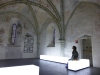 Admiring the ceiling in Chillon\'s chapel. I like the modern touch