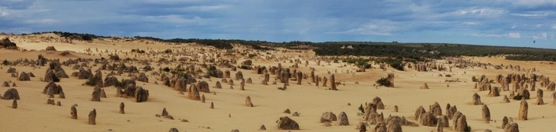 The pinnacles desert. They look like a huge tribe of simple amoebic aliens who were all turned to stone one day