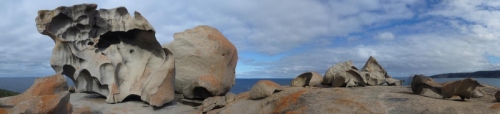 These are the Remarkable Rocks - they look like they've been brought here by crane but that one on the left is about ten metres high