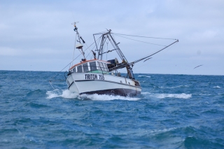We were lucky enough to pass this fishing boat, behind which were dozens of hungry seabirds
