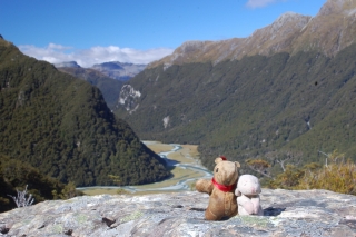 The majesty of the Routeburn Valley could only be improved by our majestic mascots