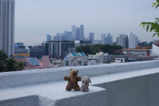Our Singapore guesthouse had everything, including great rooftop views - but surely nowhere in the world do backpackers have to pay more