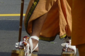 This year's funkiest footwear for the discerning Thaipusan adherent. It certainly beats walking barefoot! Maybe?