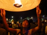 We joined in celebrating Loy Krathong by launching our own lantern