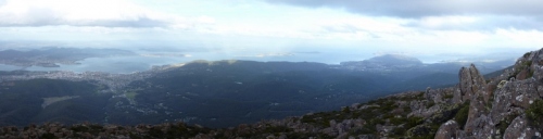 Stunning views of Hobart and the bay areas from Mt Wellington