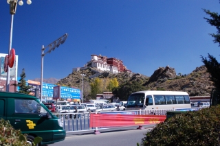 Funny how postcards of the Potala Palace manage to avoid the dual carriageway