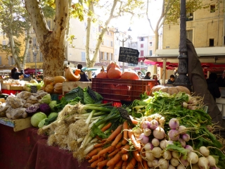 Market day in Aix, loaded with veggies
