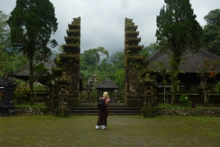 The photogenic temple of Pura Luhur Batukau, enhanced further by Tim sporting a sarong