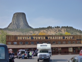 The Devil's Tower. Dwarfed only by the huge souvenir shop